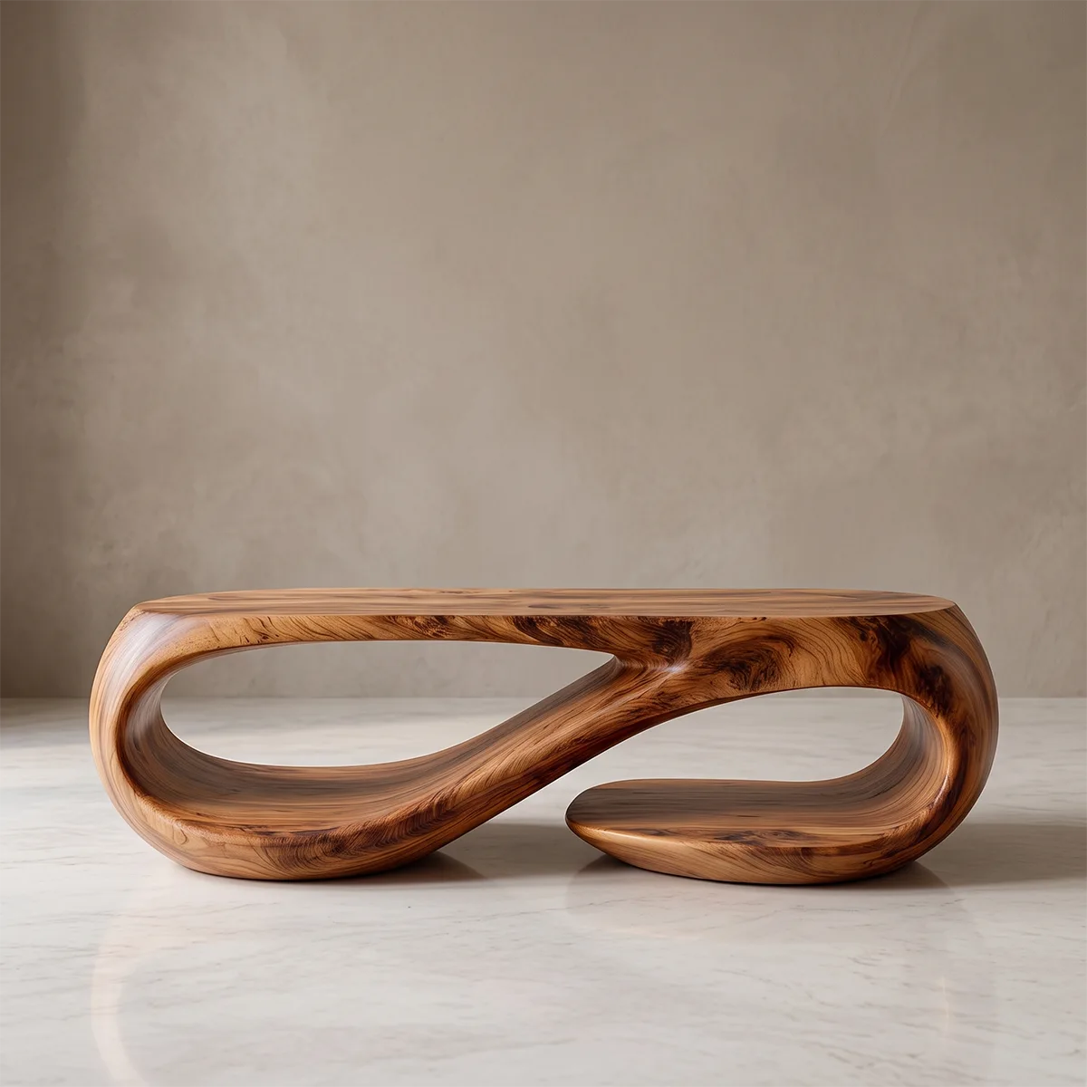 Modern Oval Coffee Table | Sculptural Loop Base Center Table for Living Room TH003-6081