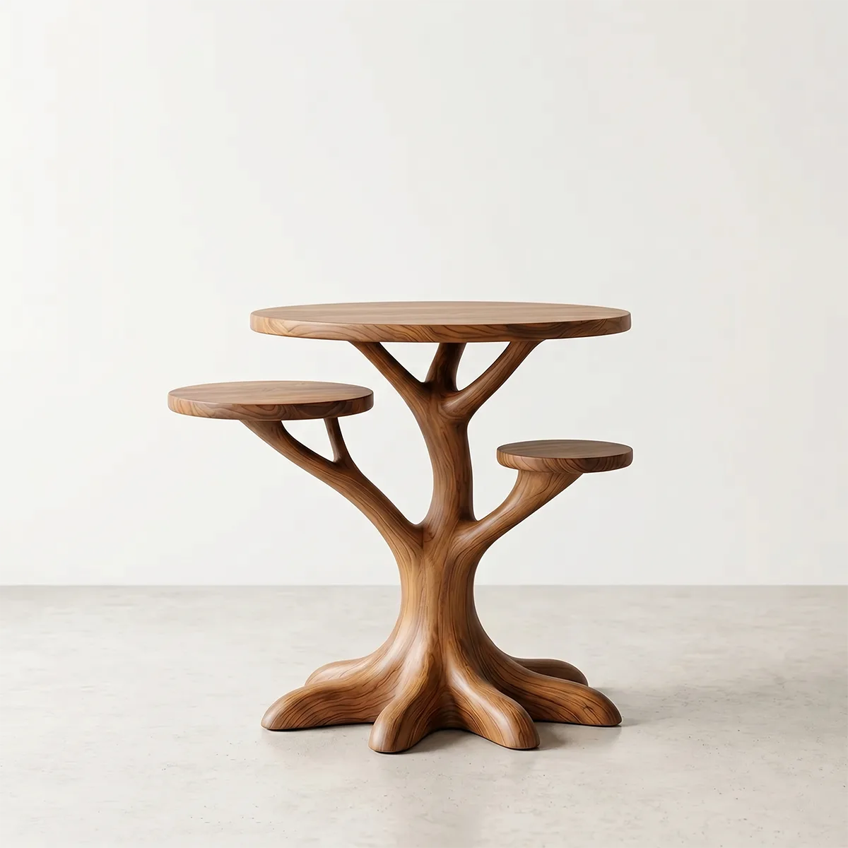Handcrafted Solid Wood Tree End Table – Sculptural Organic Side Table for Living Room TH003-2029