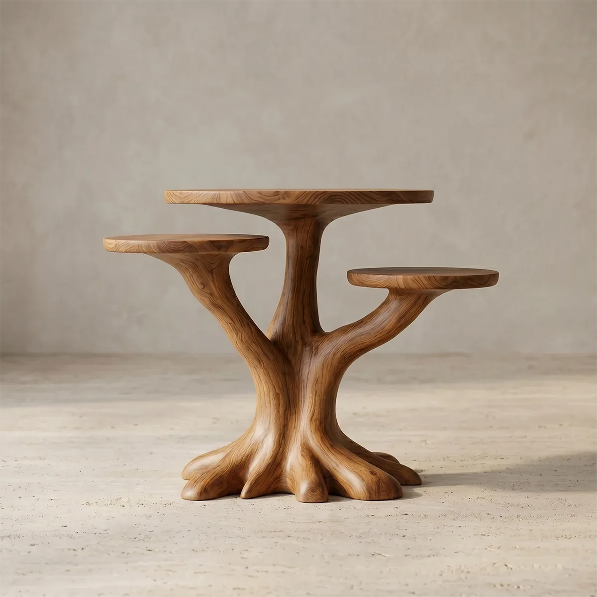 Tree Branch Solid Wood End Table – Organic Side Table for Living Room TH003-3035