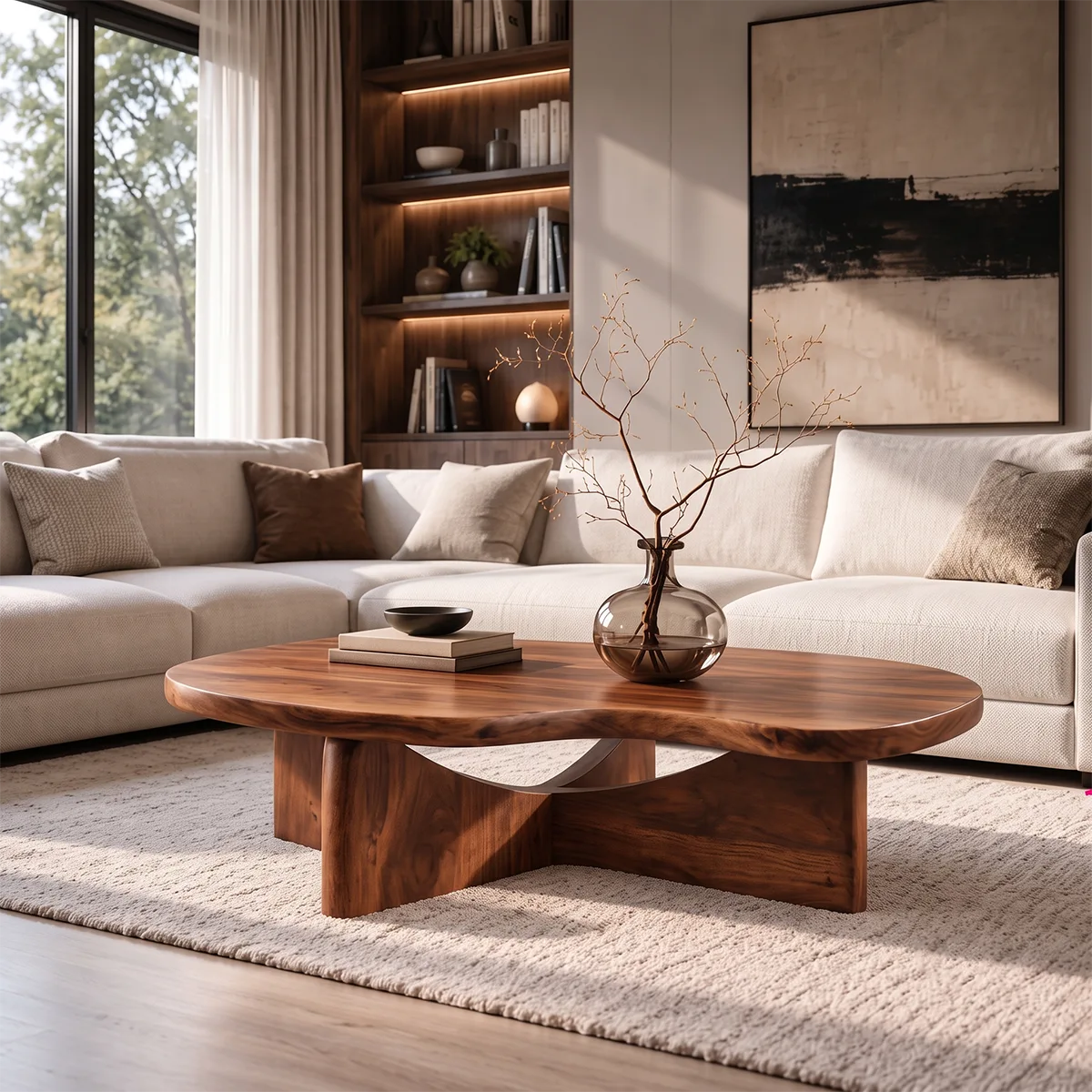 Organic Freeform Coffee Table with Sculptural Curved Legs | Modern Living Room Center Table TH003-8ETV5JM