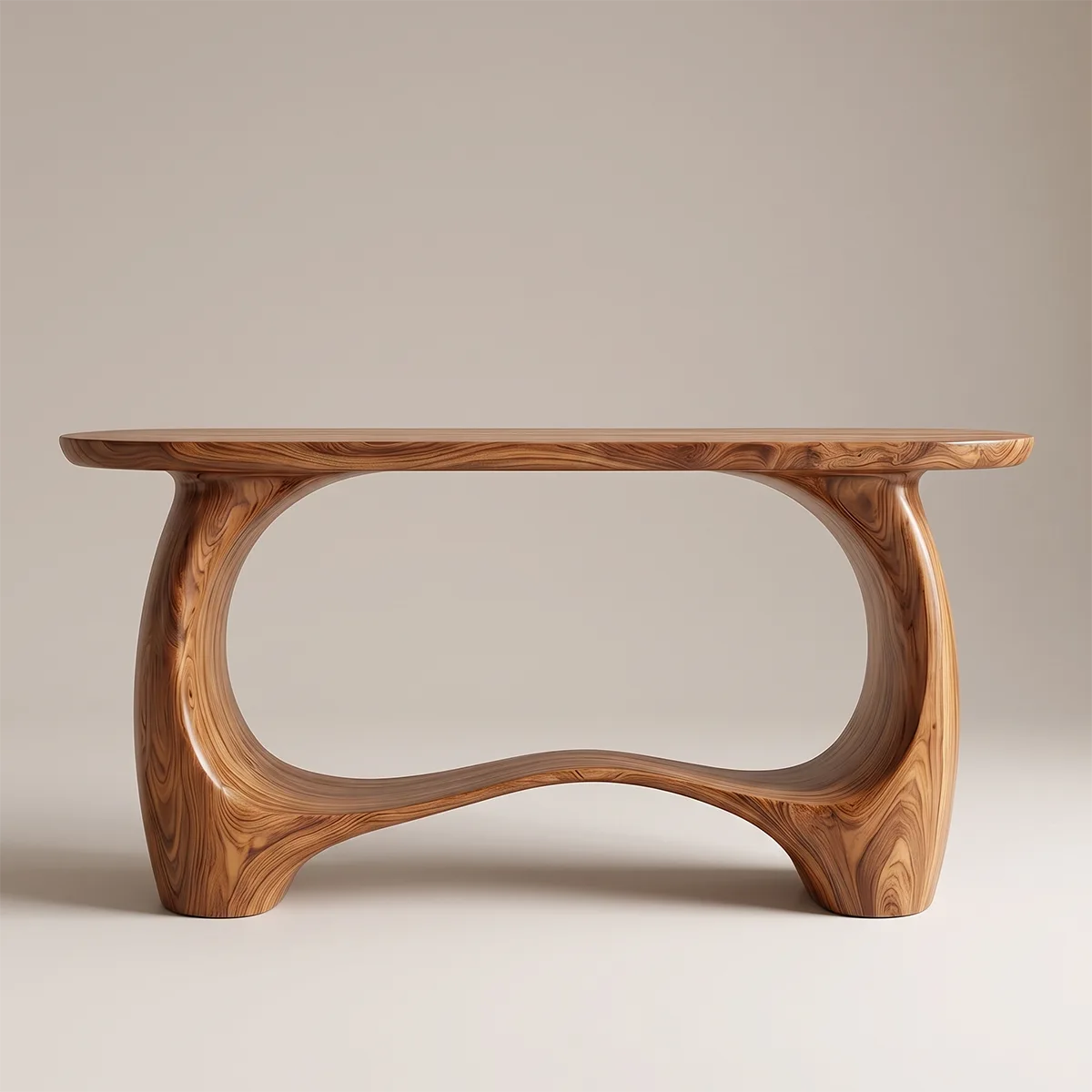 Modern Organic Console Table | Sculptural Entryway Table with Curved Open Base TH003-9848