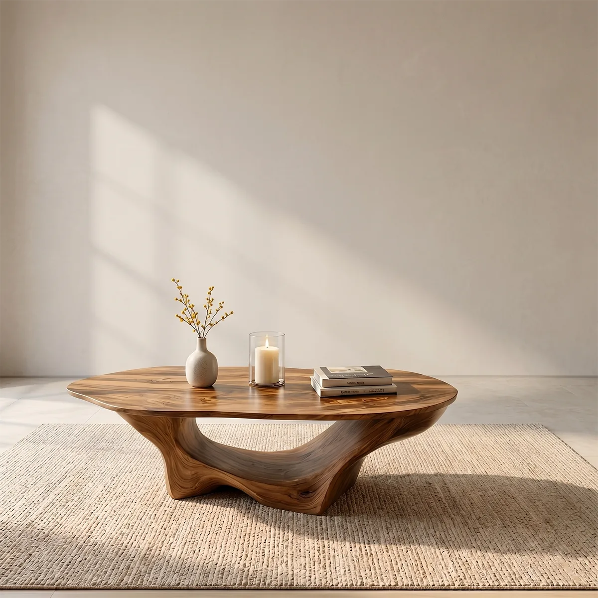 Organic Solid Wood Coffee Table – Sculptural Modern Design TH003-9719