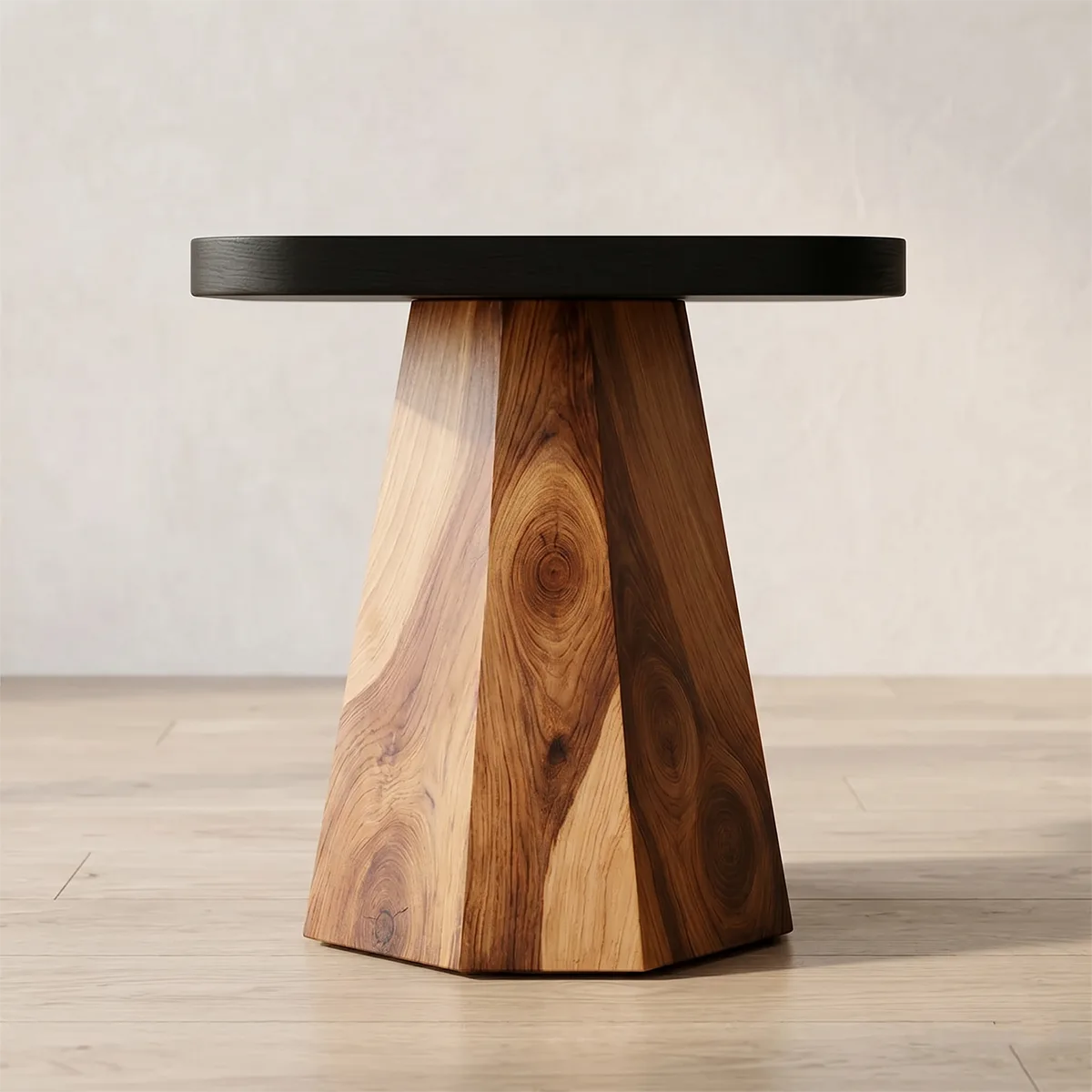 Modern Solid Wood End Table | Handcrafted Pedestal Side Table for Living Room & Bedroom TH003-1370