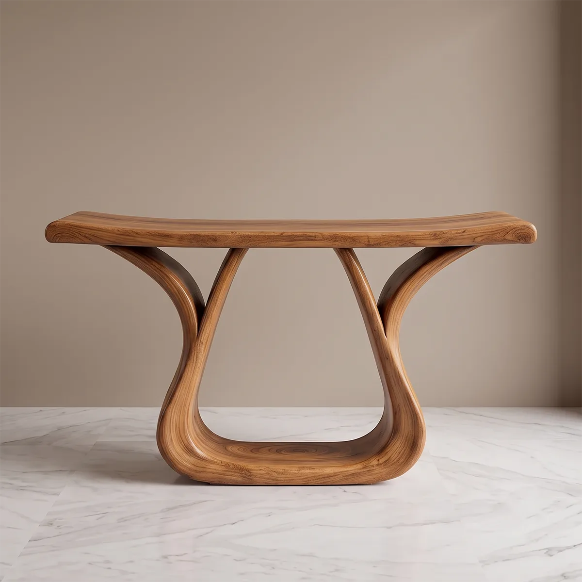 Modern Sculptural Console Table – Curved Entryway Table for Contemporary Homes TH003-9998
