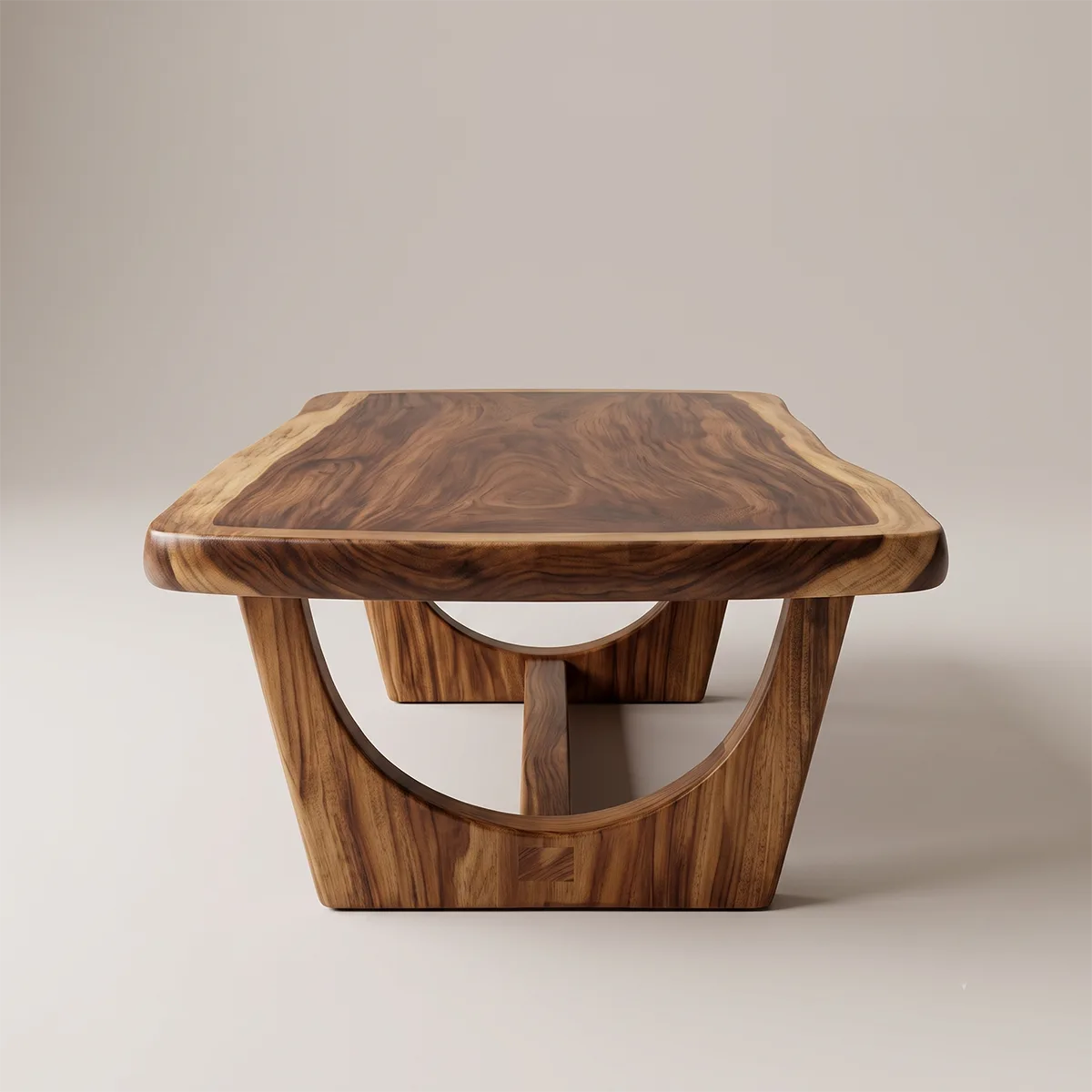 Modern Organic Coffee Table | Sculptural Solid Wood Rectangular Coffee Table TH003-1632