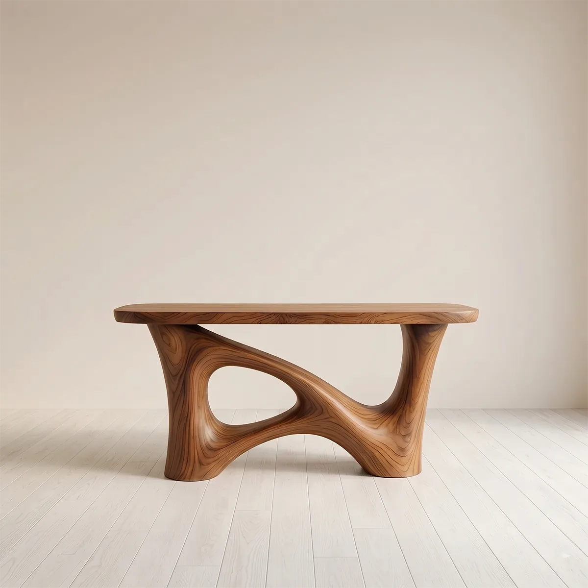 Organic Modern Wood Console Table | Sculptural Entryway Table