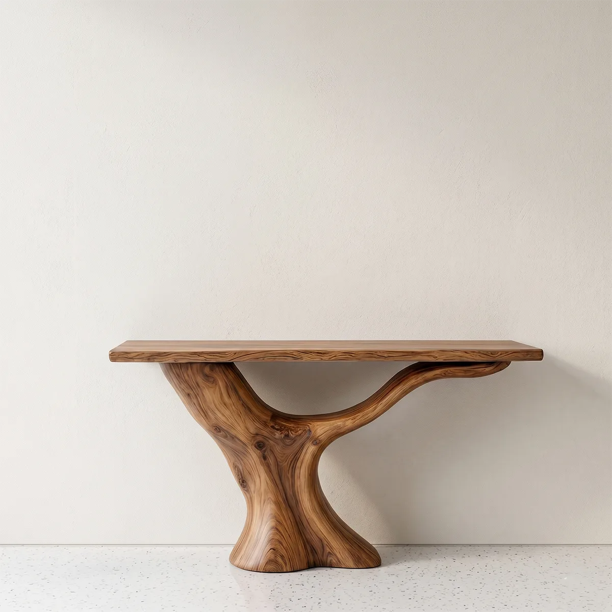 Organic Modern Wood Console Table | Sculptural Entryway Table