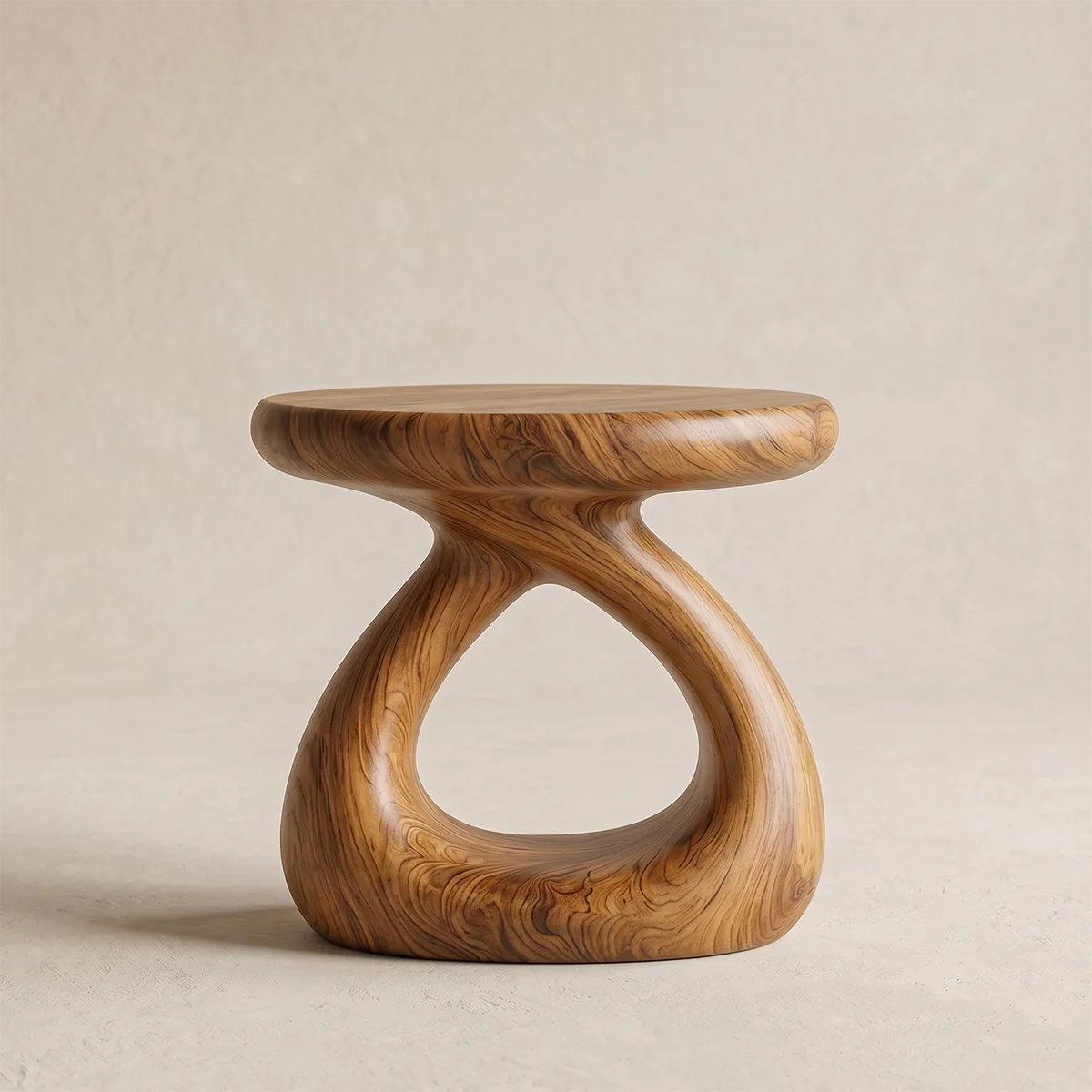 Sculptural Loop End Table with Organic Modern Silhouette TH003-7711