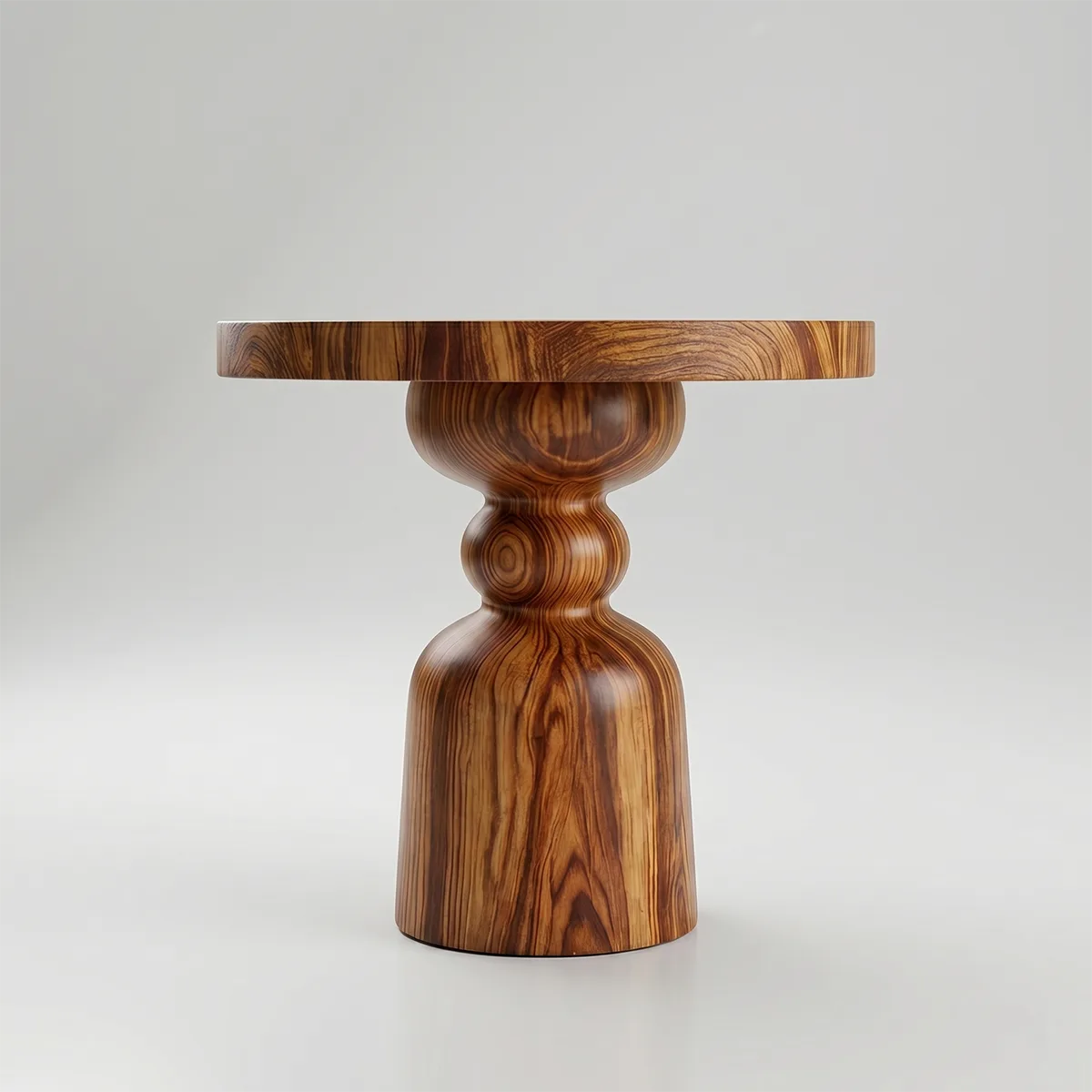 Modern Round End Table with Turned Pedestal Base TH003-2177