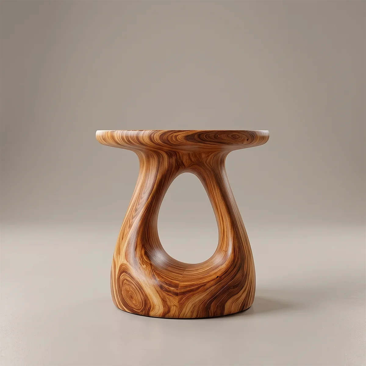 Modern Sculptural End Table with Open Hollow Base TH003-8617