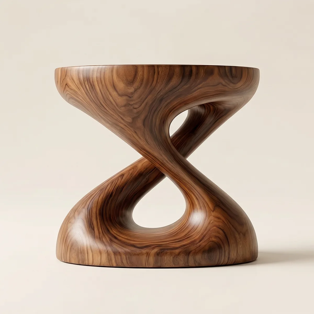 Infinity Twist Sculptural End Table, Modern Side Table for Living Room & Lounge Spaces TH003-6538