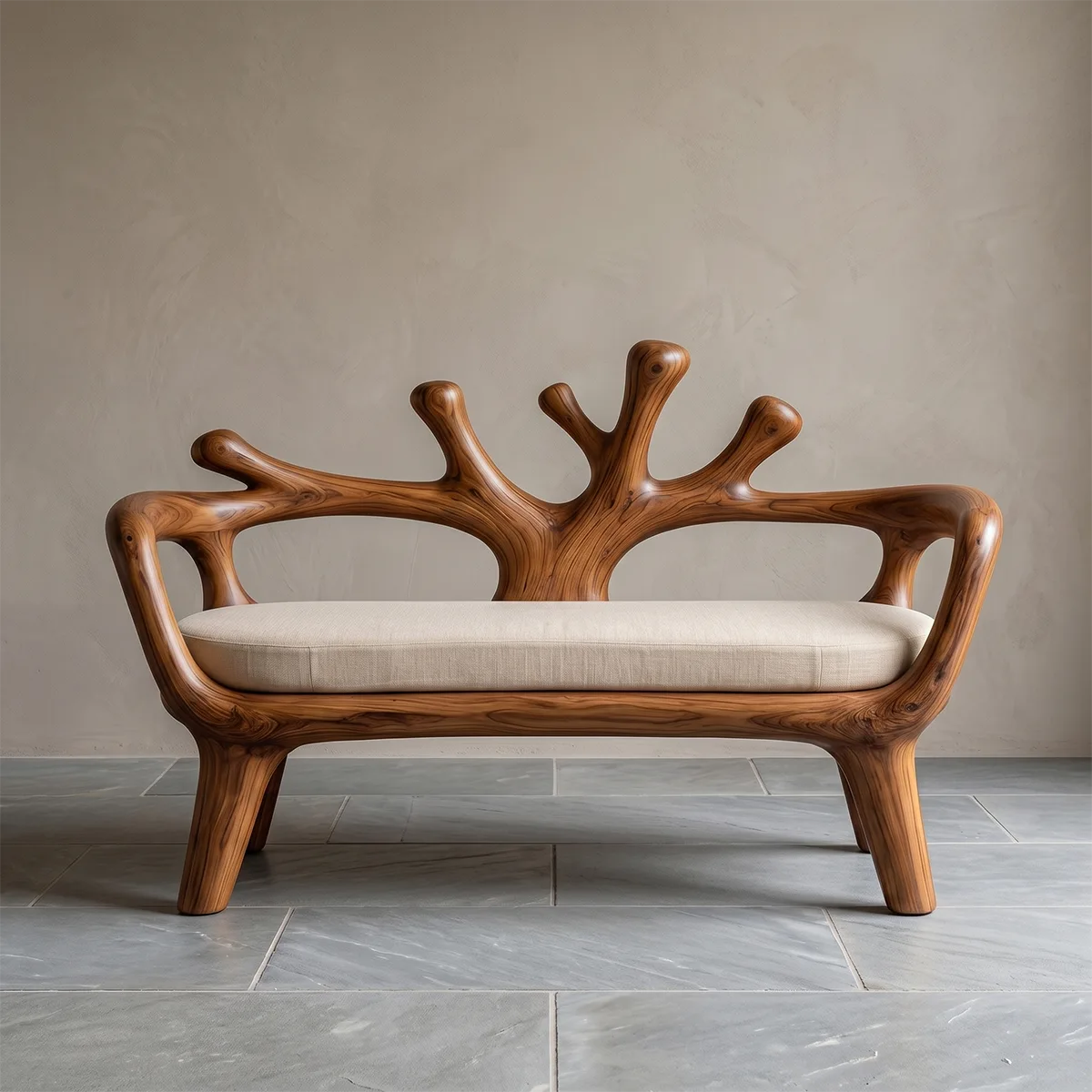 Tree Branch Accent Bench, Organic Sculptural Entryway Seating TH003-9301