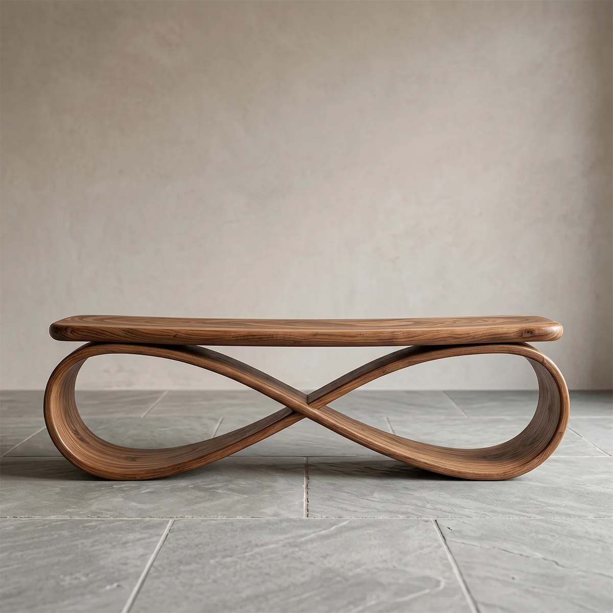 Infinity Loop Sculptural Bench with Flowing Contemporary Design TH003-7911