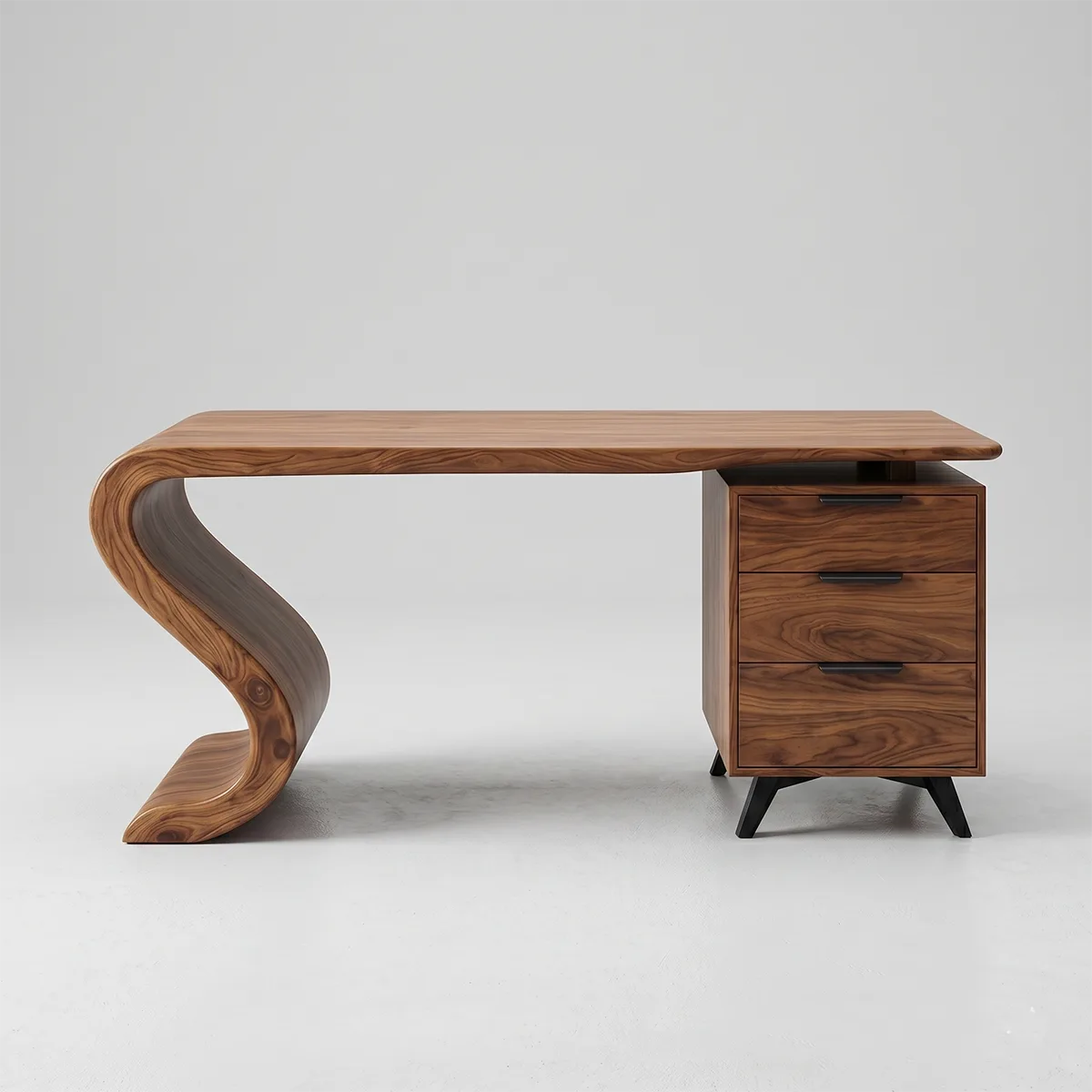 Modern Waterfall Executive Desk | Luxury Office Desk with Storage TH003-4470