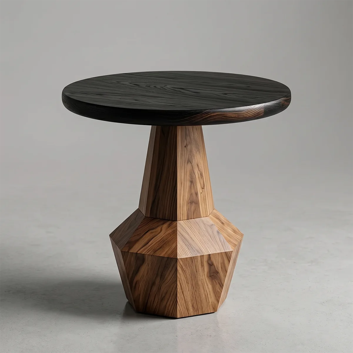 Modern Geometric End Table with Sculptural Pedestal Base TH003-6845