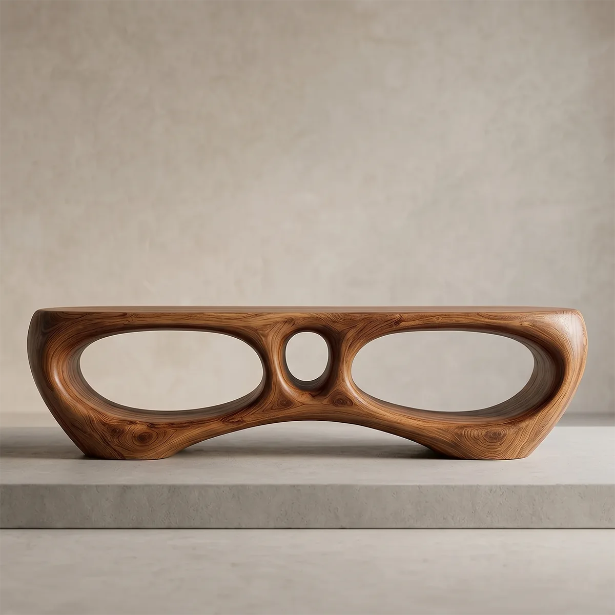Modern Organic Outdoor Bench with Sculptural Open-Frame Design TH003-7833