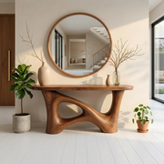 Organic Modern Wood Console Table | Sculptural Entryway Table