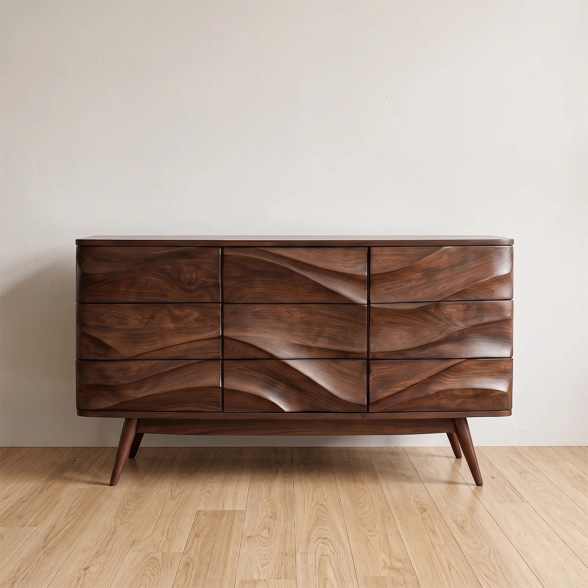 Sculptural Wave Sideboard with Concealed Storage | Modern Statement Storage Cabinet HG021-8RCI9CZ