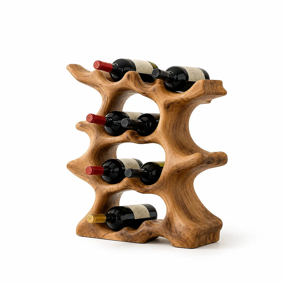 Solid Wood Tree Wine Rack | Handcrafted Bottle Holder HG021-5916