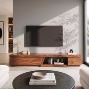 Modern Asymmetrical TV Stand | Contemporary Media Console with Angled Cabinet Doors HG021-2NJV3PU