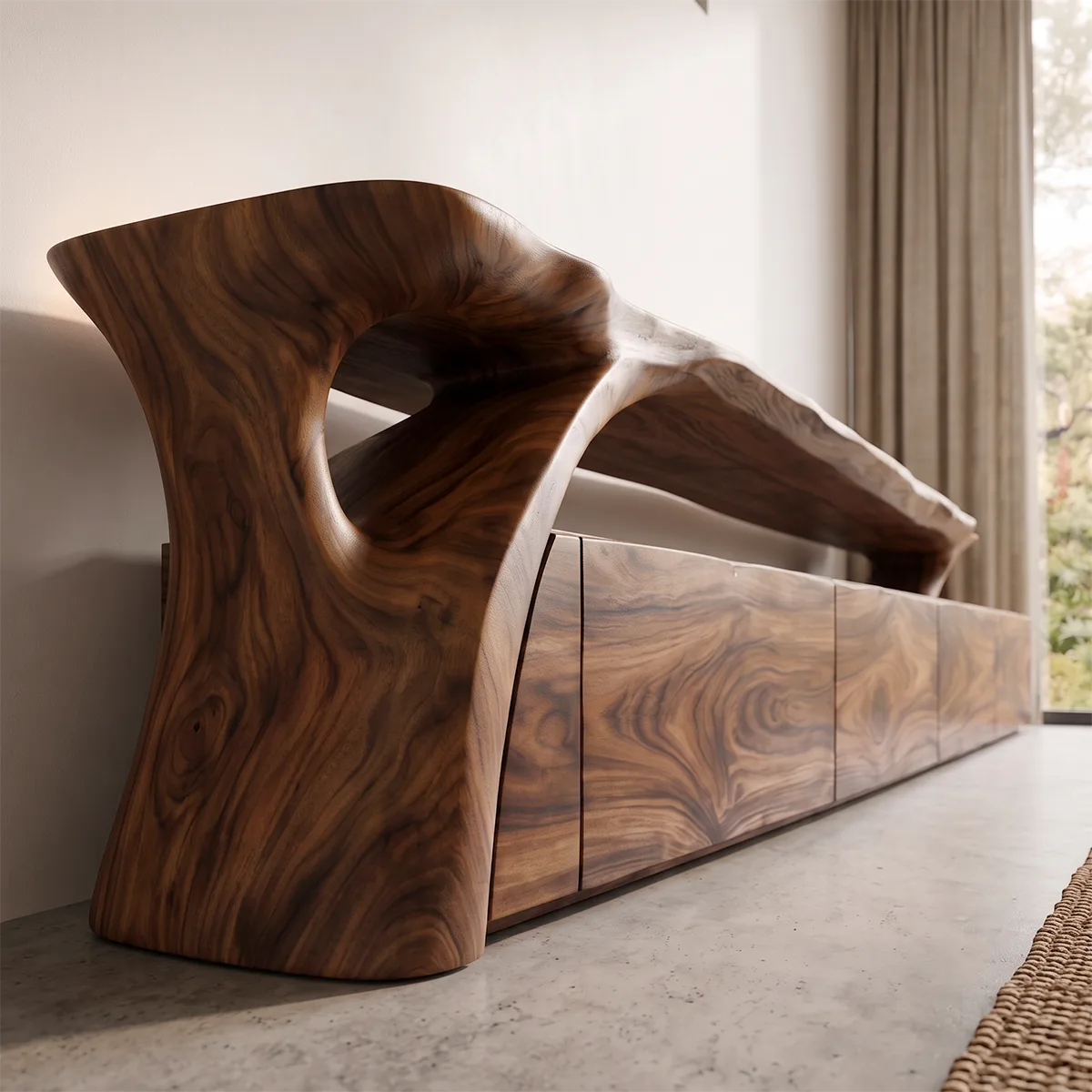 Modern Low Profile TV Stand | Contemporary Media Console with Hidden Storage HG021-6PMK2DQ