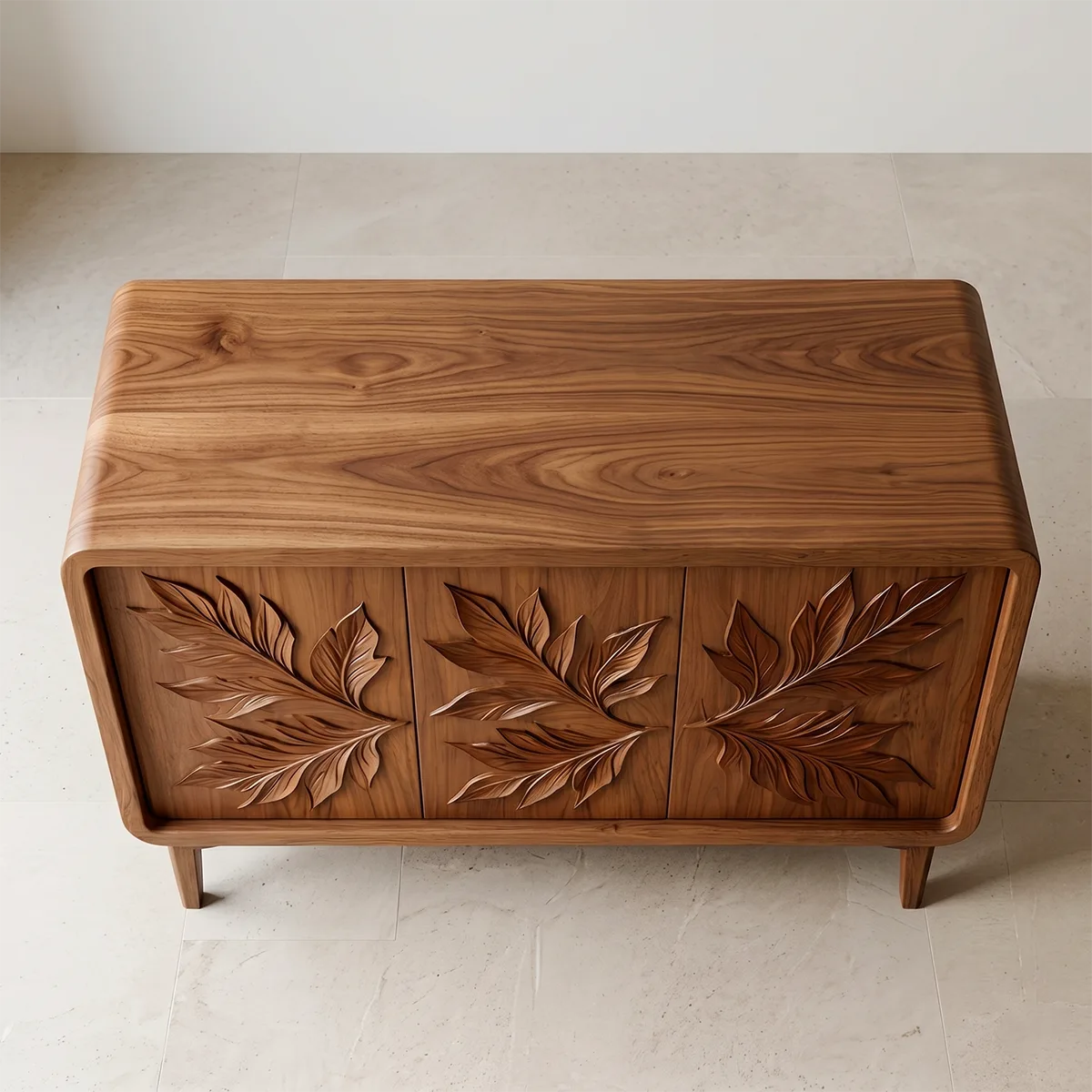 Botanical Leaf Bathroom Vanity with Sculpted Nature-Inspired Front HG021-9147