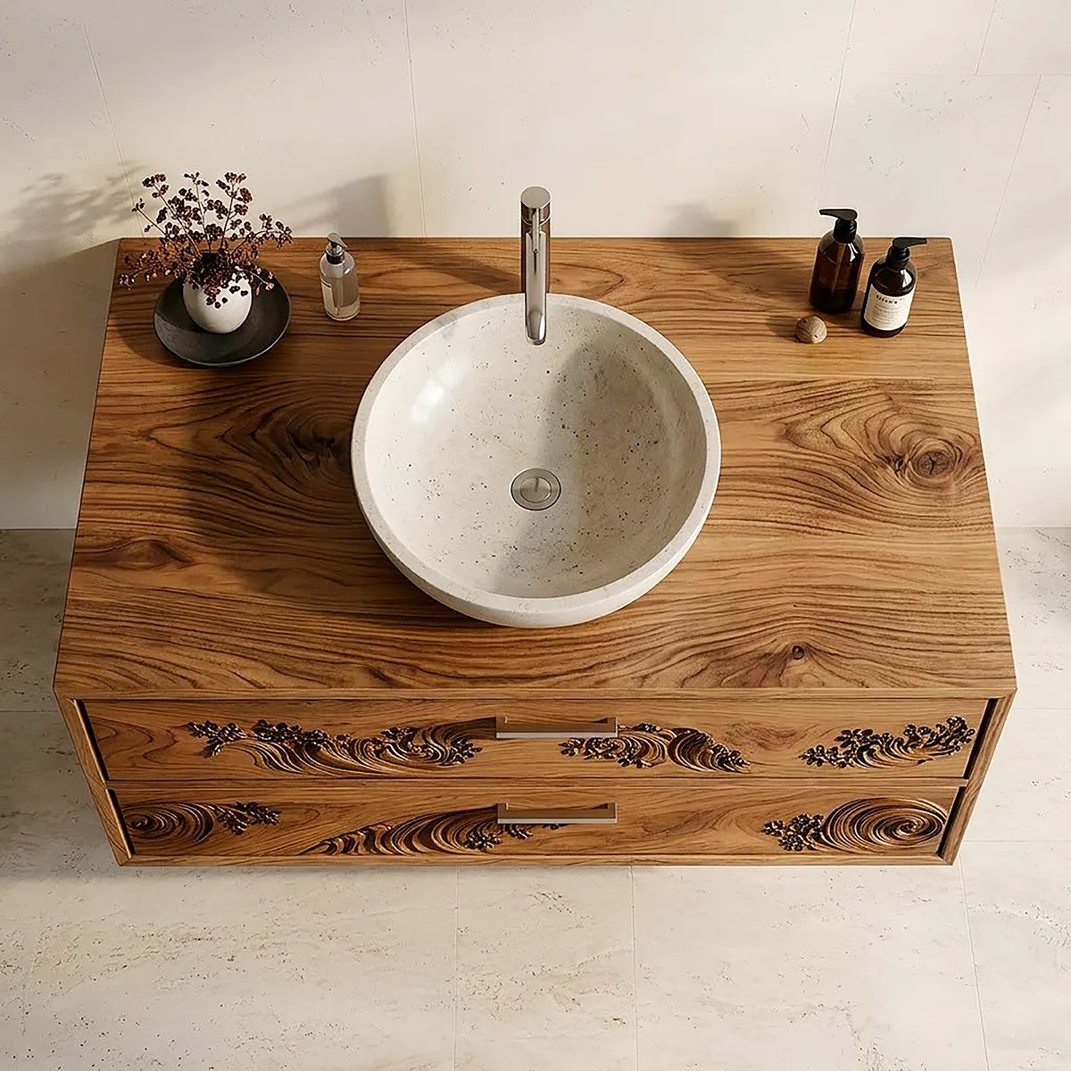 Floating Bathroom Vanity | Modern Decorative Wall Mounted Bathroom Cabinet HG021-2657