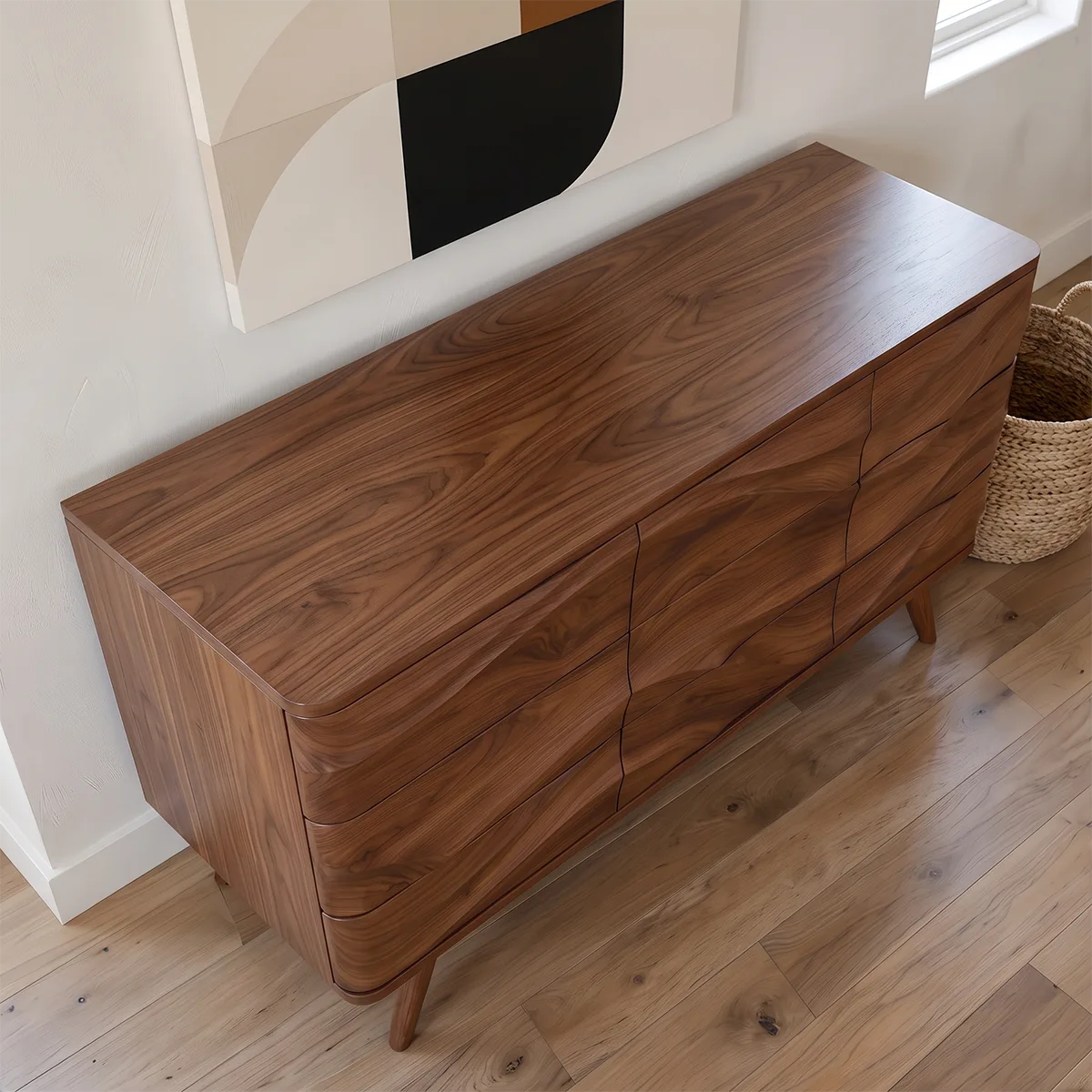 Sculptural Wave Sideboard with Concealed Storage | Modern Statement Storage Cabinet HG021-8RCI9CZ
