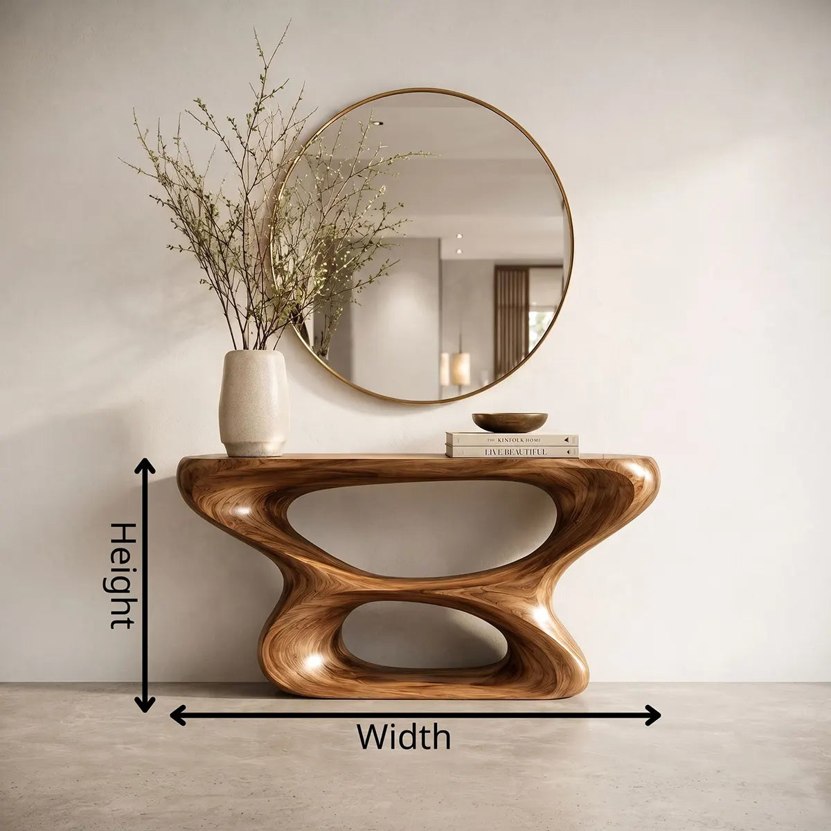 Modern Sculptural Console Table – Organic Contemporary Entryway Table TT006-4991
