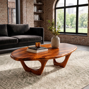 Modern Organic Coffee Table | Sculptural Oval Cocktail Table for Contemporary Living Room TT006-2224