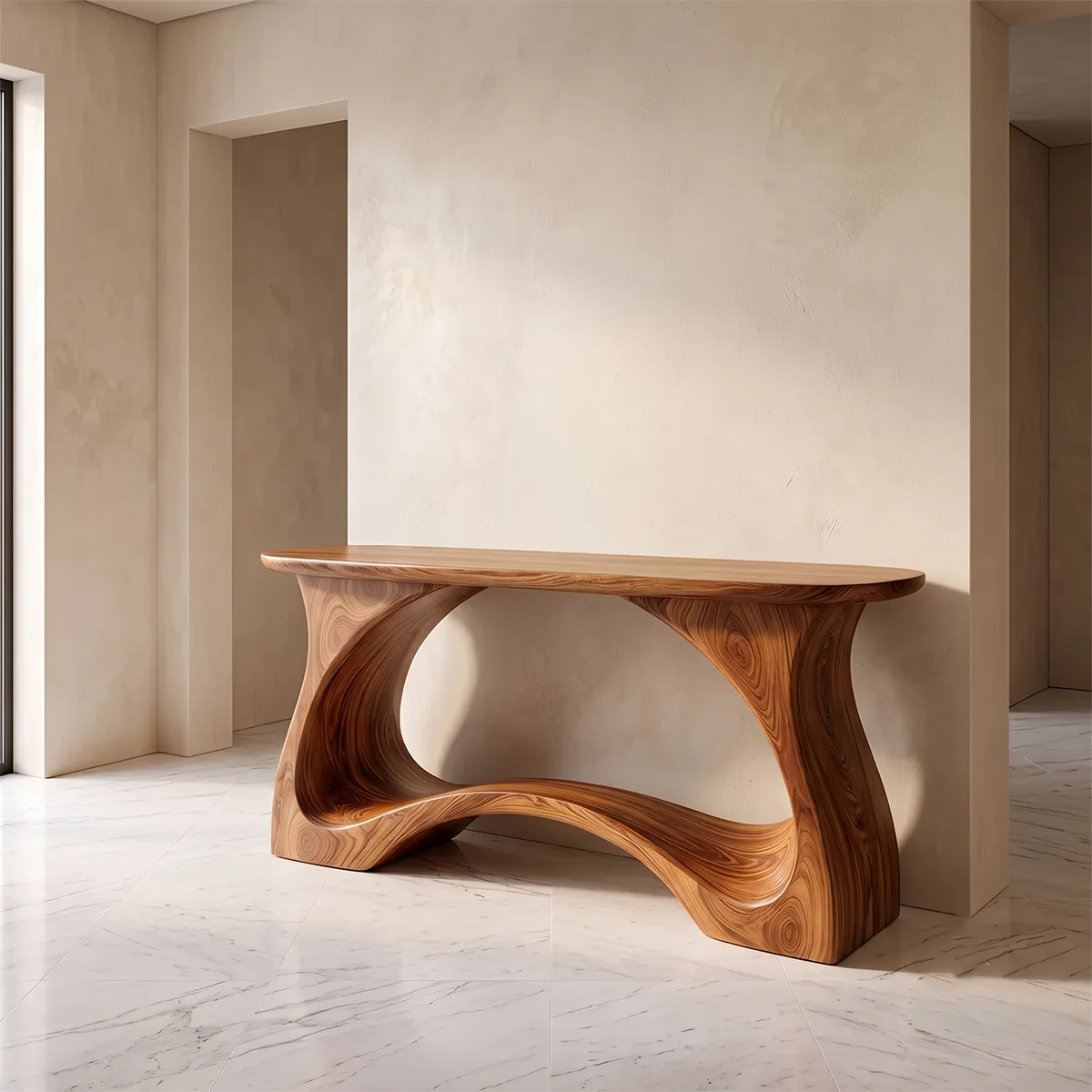 Modern Sculptural Console Table | Minimalist Entryway Hallway Accent Table TH003-6833