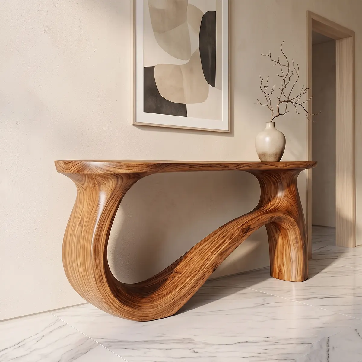 Modern Sculptural Console Table | Organic Entryway Hallway Accent Table TH003-2530