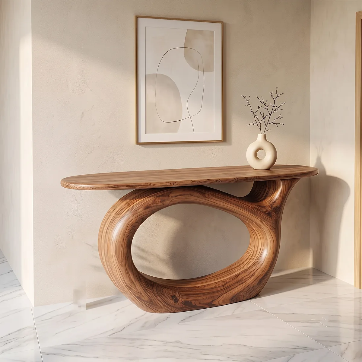Modern Sculptural Console Table | Organic Contemporary Entryway Accent Table TH003-7296