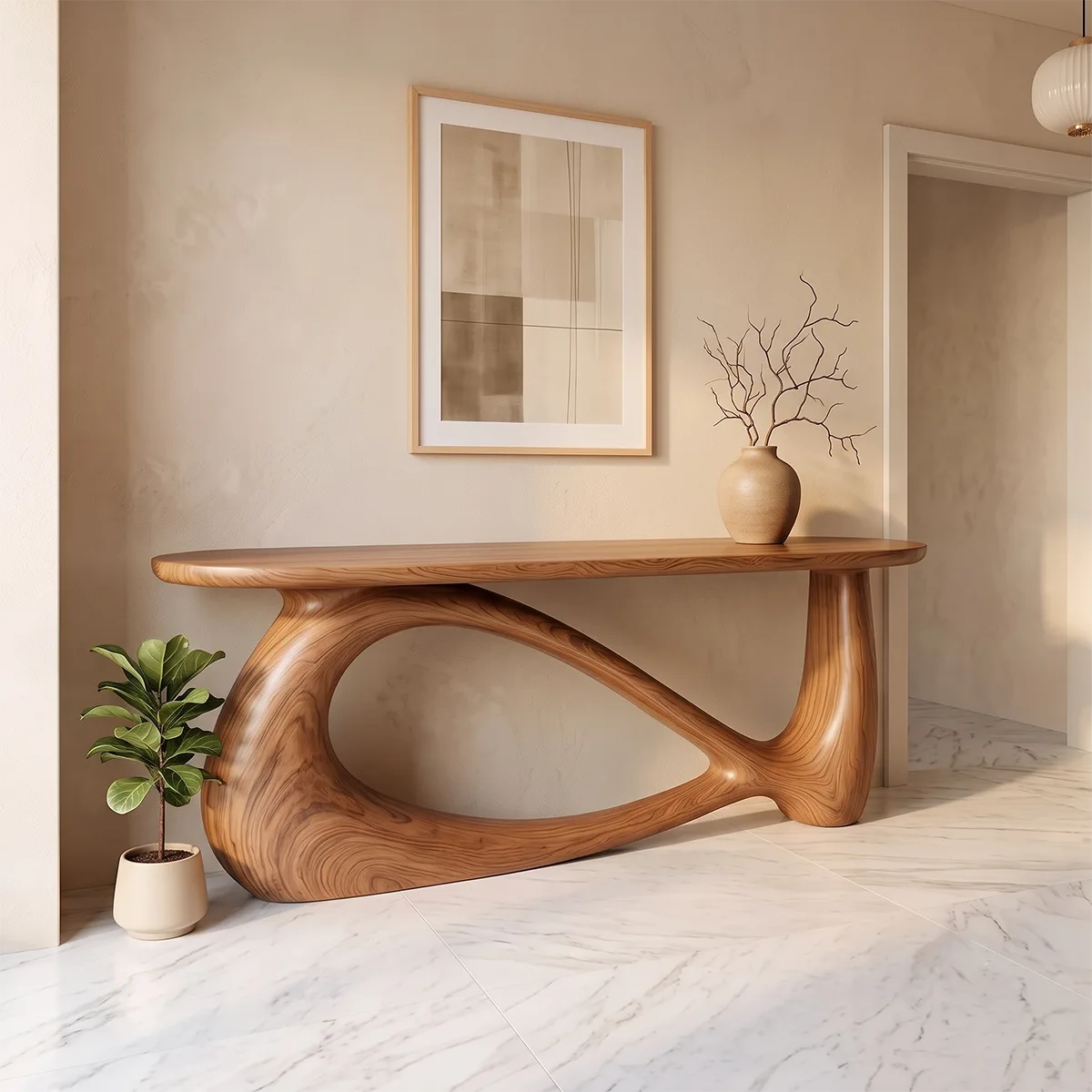 Modern Organic Console Table | Sculptural Entryway Accent Table for Contemporary Homes TH003-8476