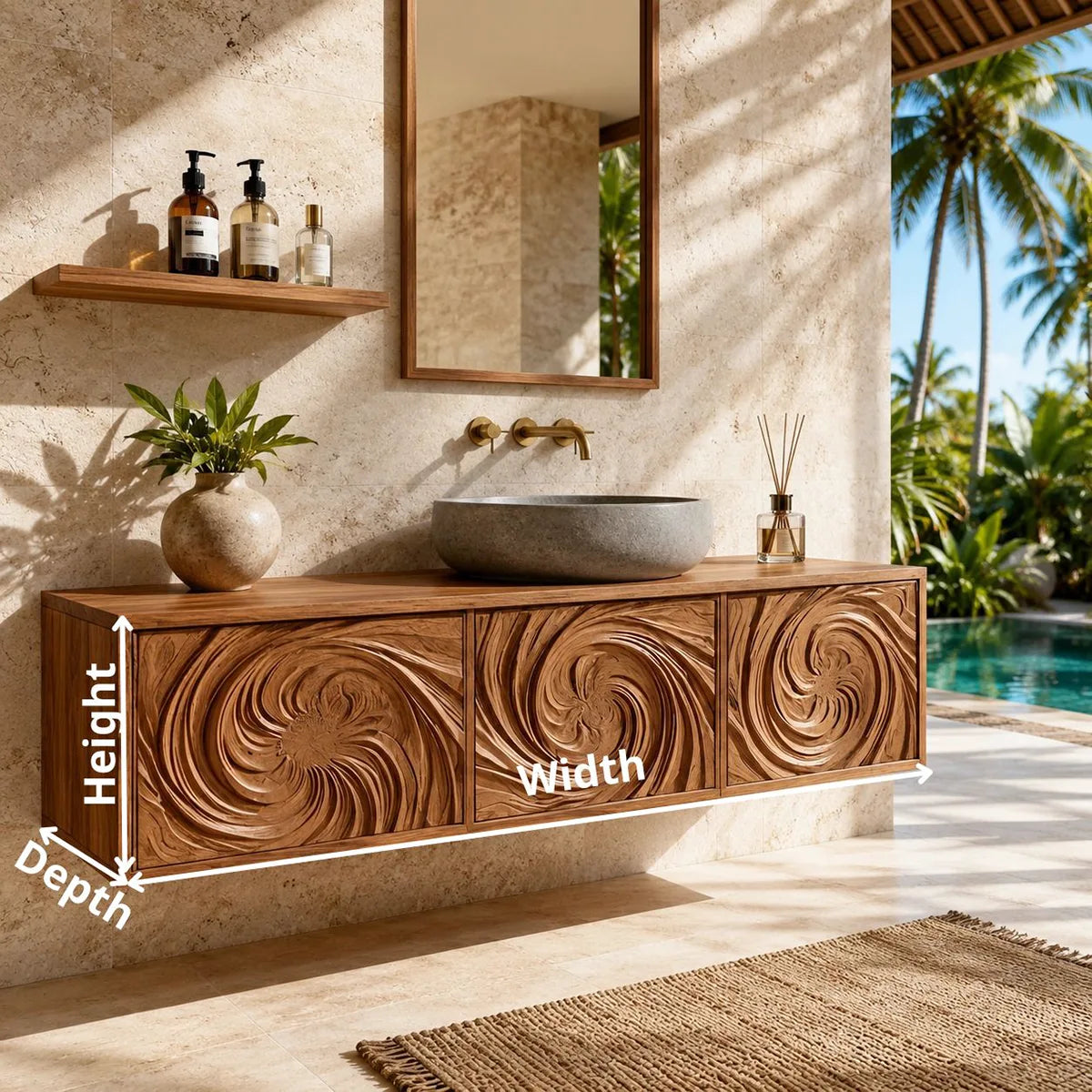 Floating Bathroom Vanity | Modern Wall Mounted Bathroom Cabinet HG021-9026