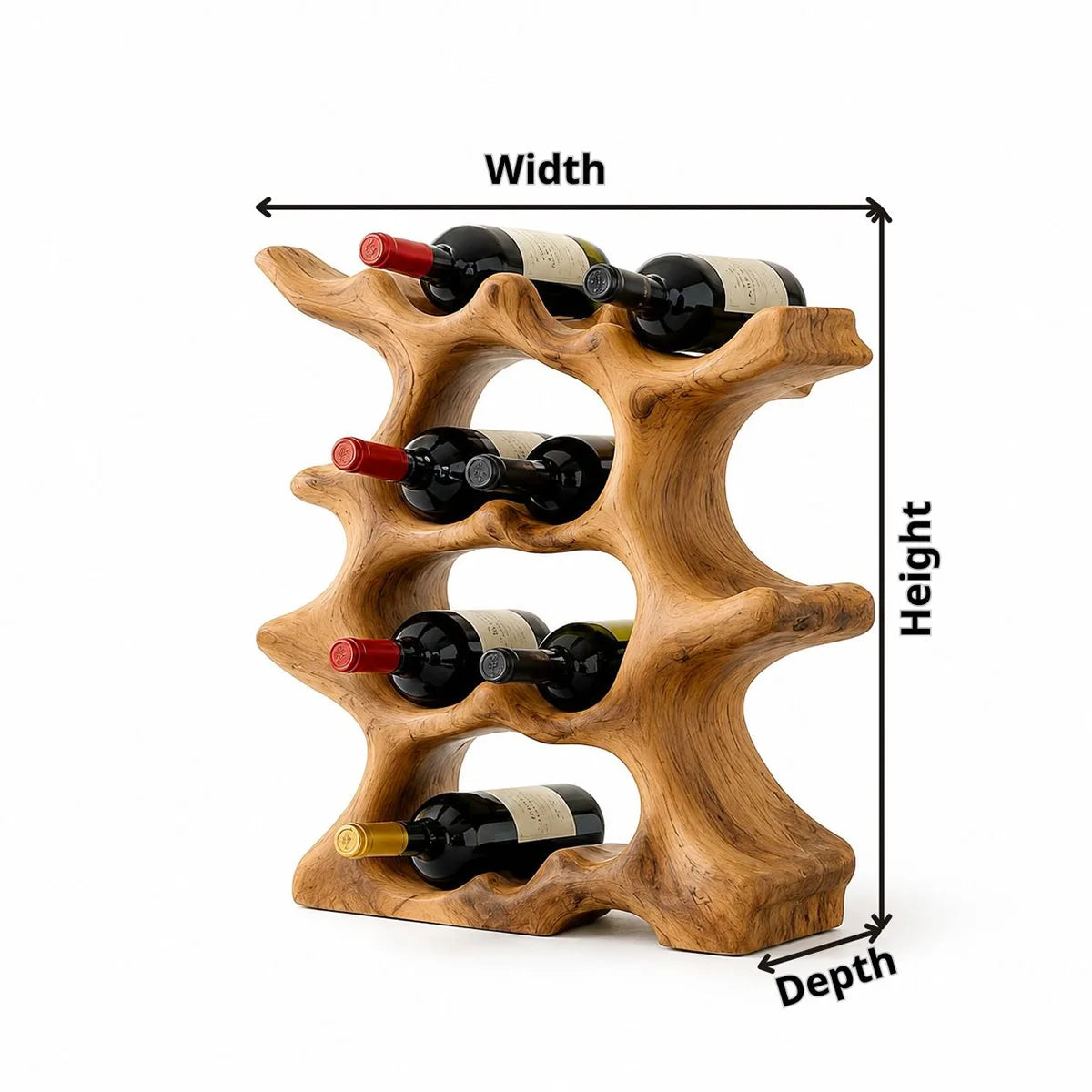 Solid Wood Tree Wine Rack | Handcrafted Bottle Holder HG021-5916