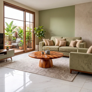 Modern Round Coffee Table | Pedestal Base Center Table for Living Room TH003-6481