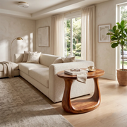 Modern Open Base End Table with Sculptural Curved Design TH003-3007