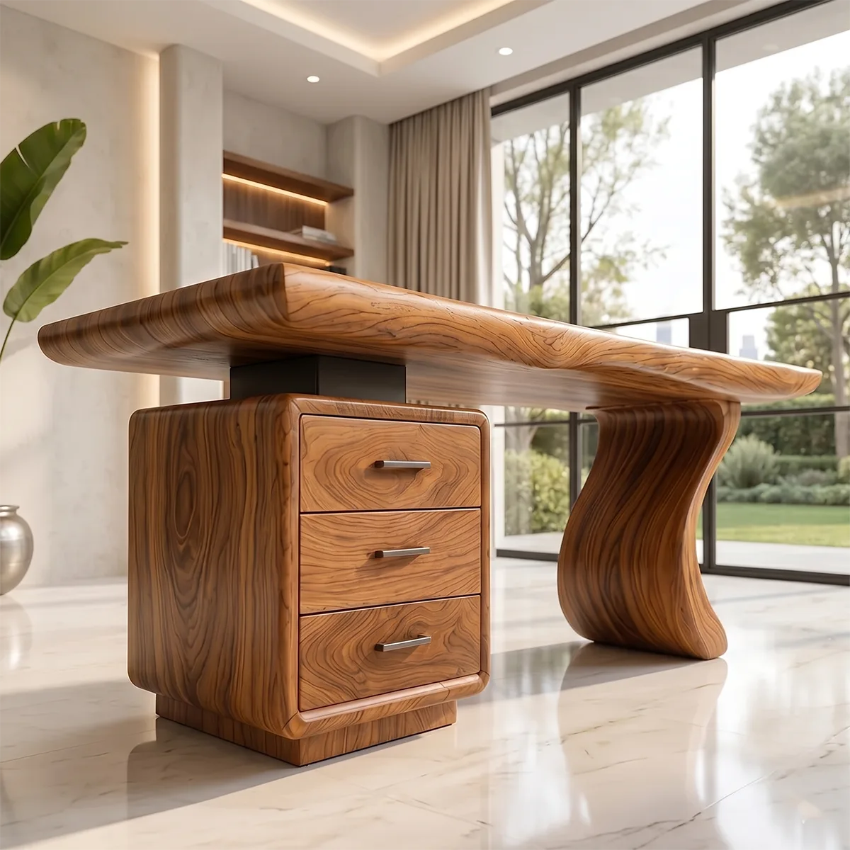 Luxury Executive Desk with Drawers | Modern Sculptural Office Furniture TH003-3343