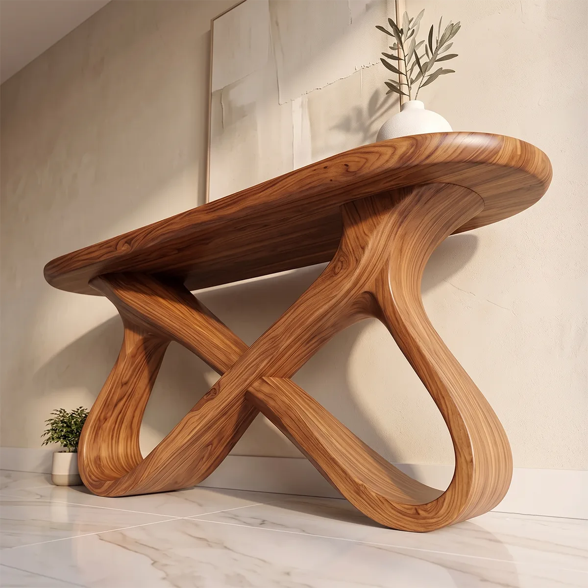 Modern Sculptural Console Table | Artistic Entryway Hallway Accent Table TH003-2047