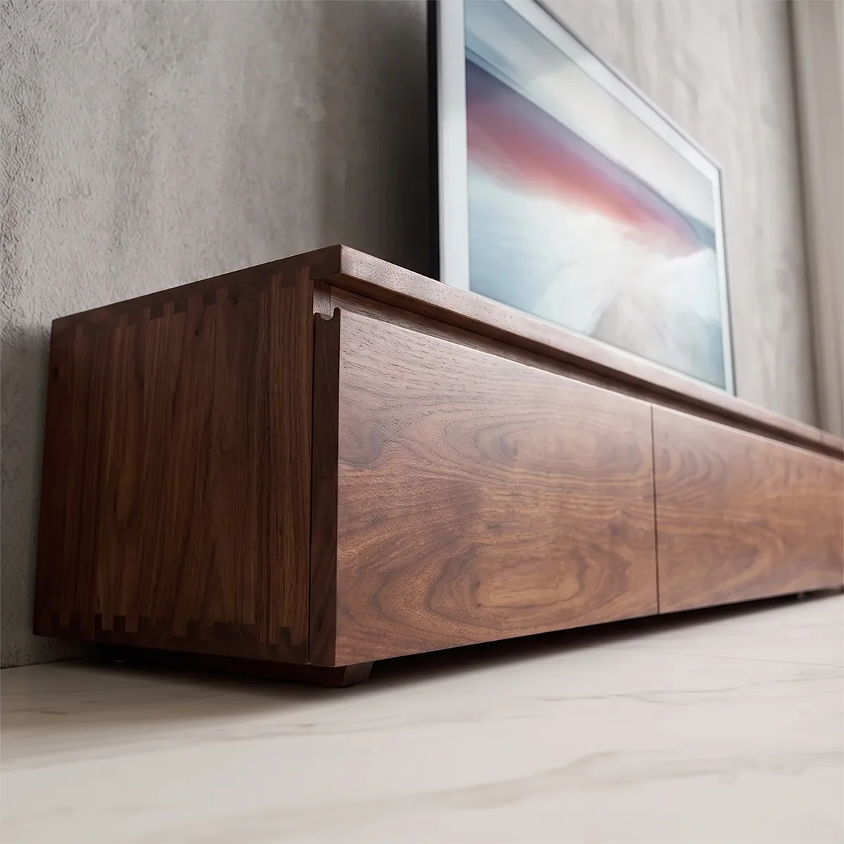 Modern Low Profile TV Stand with 3 Drawers | Minimalist Long Media Console TH003-8GTN1YT