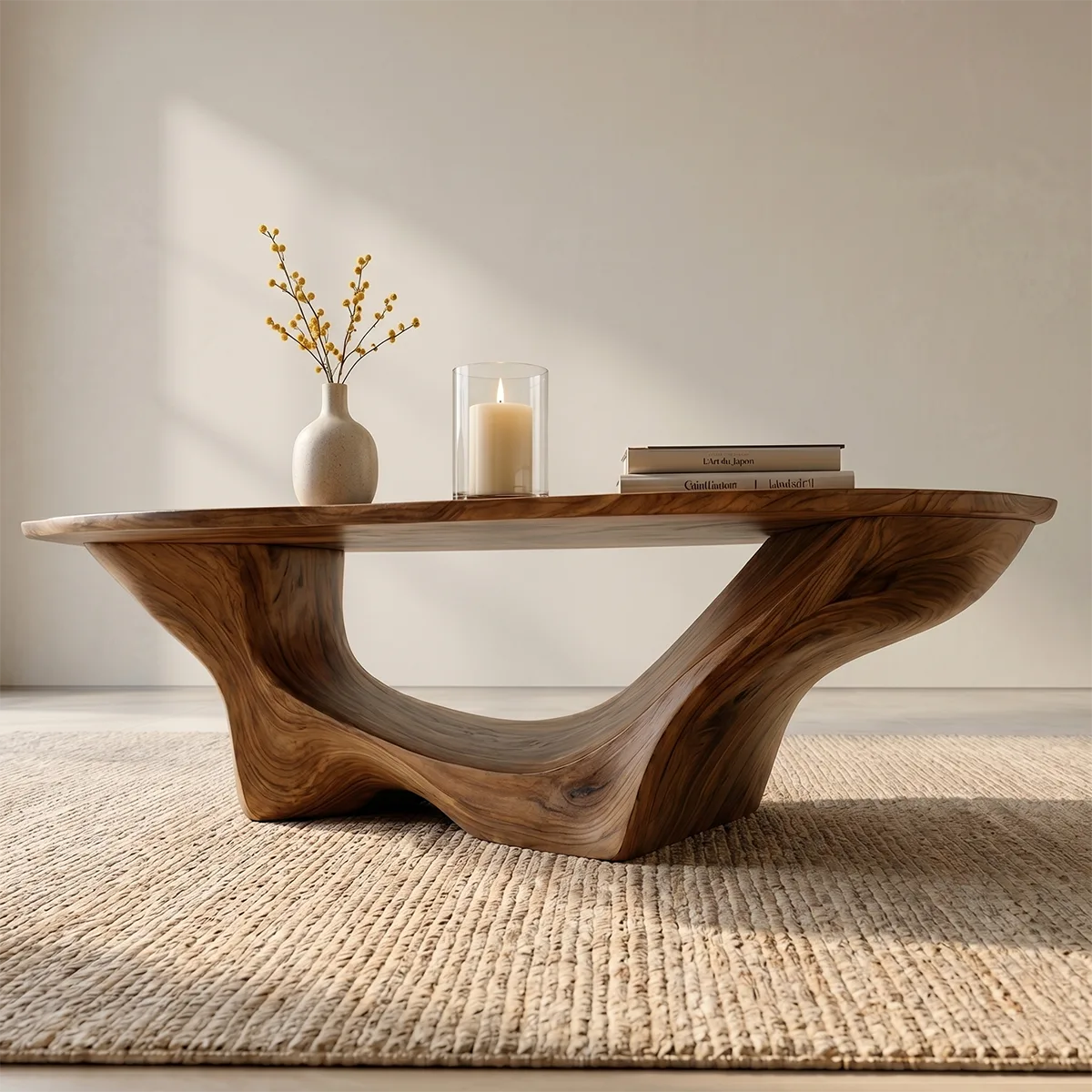 Organic Solid Wood Coffee Table – Sculptural Modern Design TH003-9719