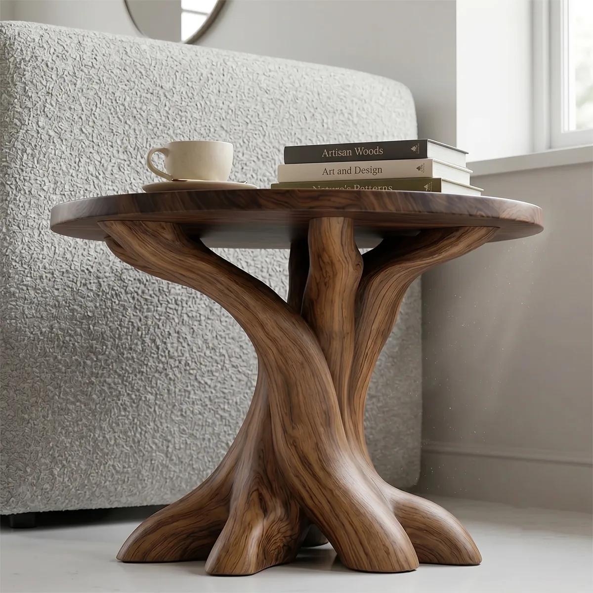 Sculptural Solid Wood Tree Root Side Table | Round End Table TH003-6762