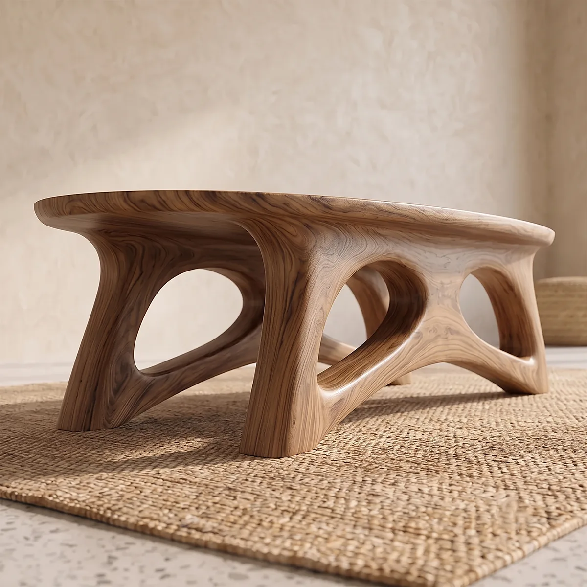 Sculptural Oval Coffee Table with Organic Open Frame Base | Modern Living Room Center Table TH003-6SVA6HR