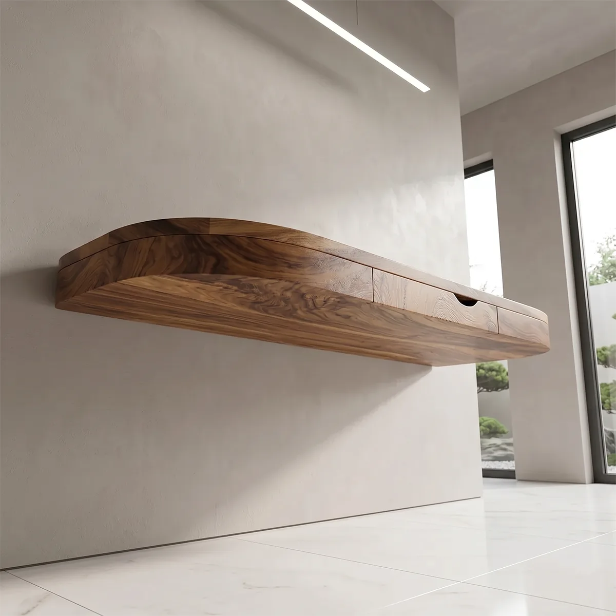 Floating Wall Desk with Drawer | Modern Space-Saving Office Desk TH003-5472