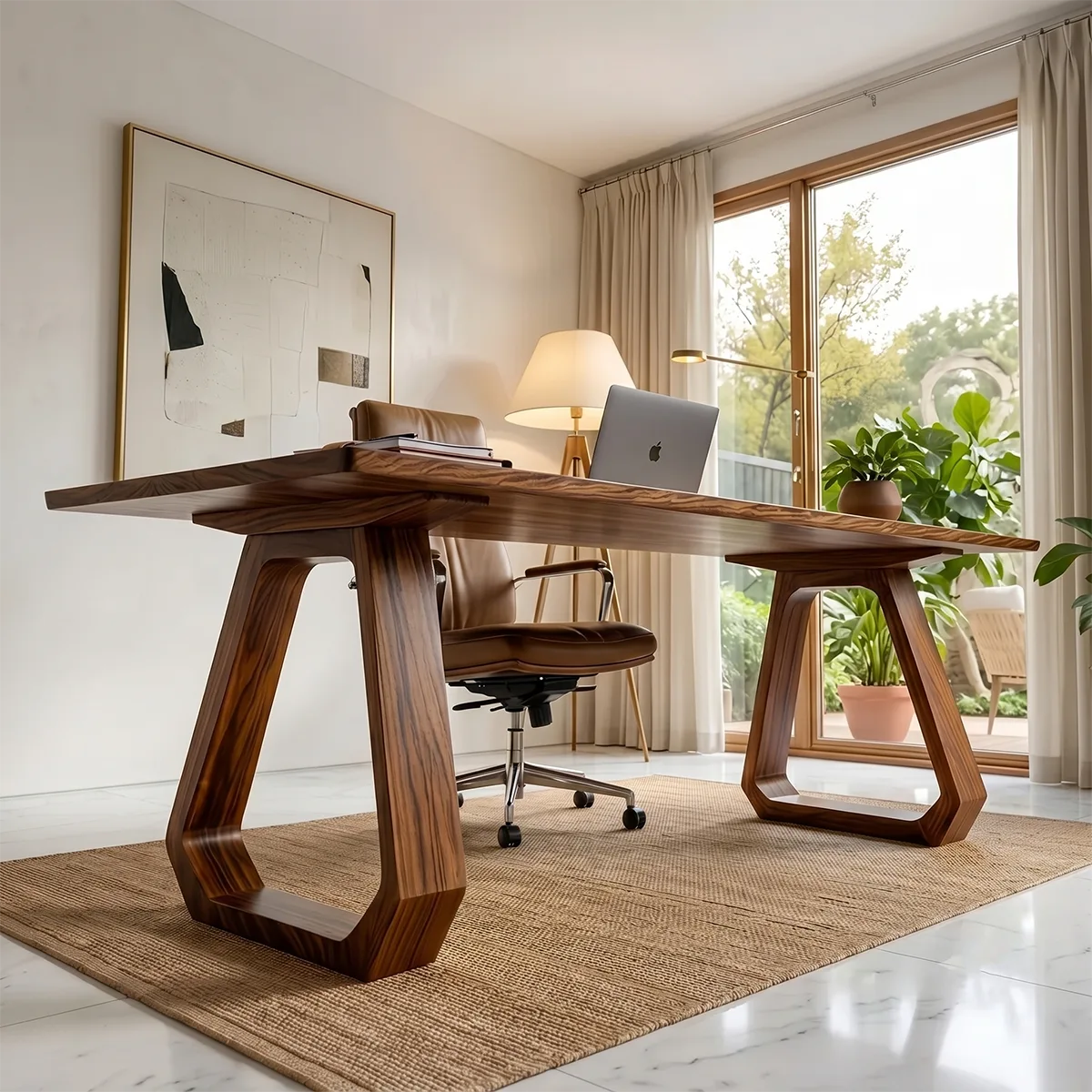 Modern Executive Desk | Geometric Contemporary Office Desk TH003-6396