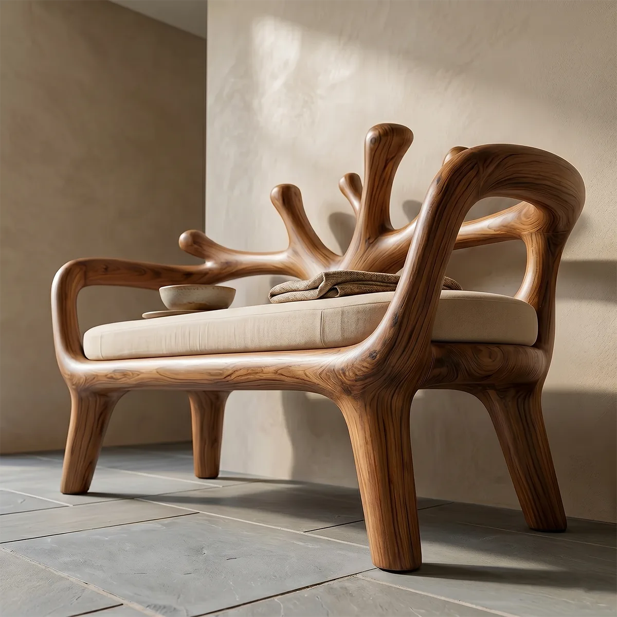 Tree Branch Accent Bench, Organic Sculptural Entryway Seating TH003-9301