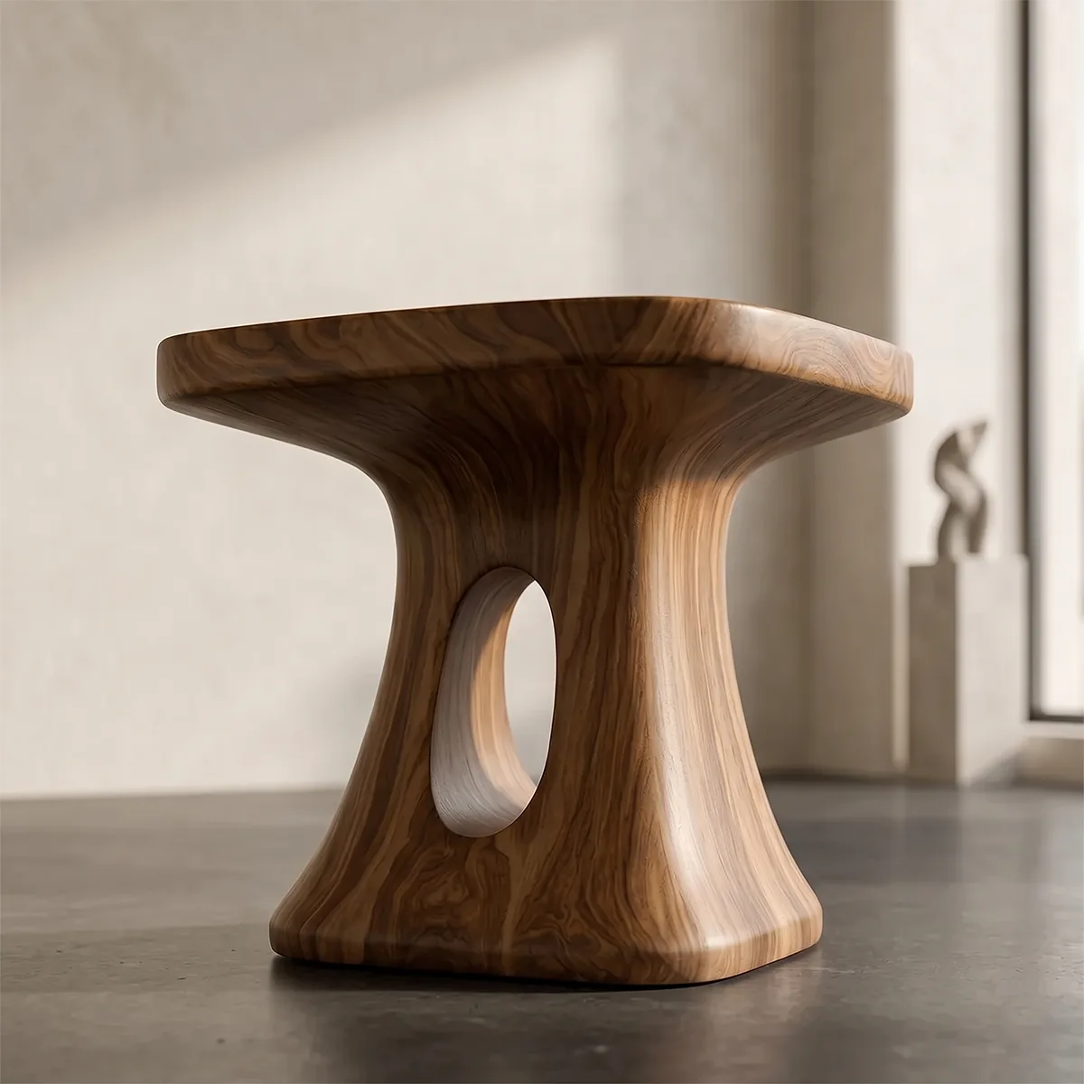 Modern Organic Side Table with Sculptural Open-Cut Base TH003-6097