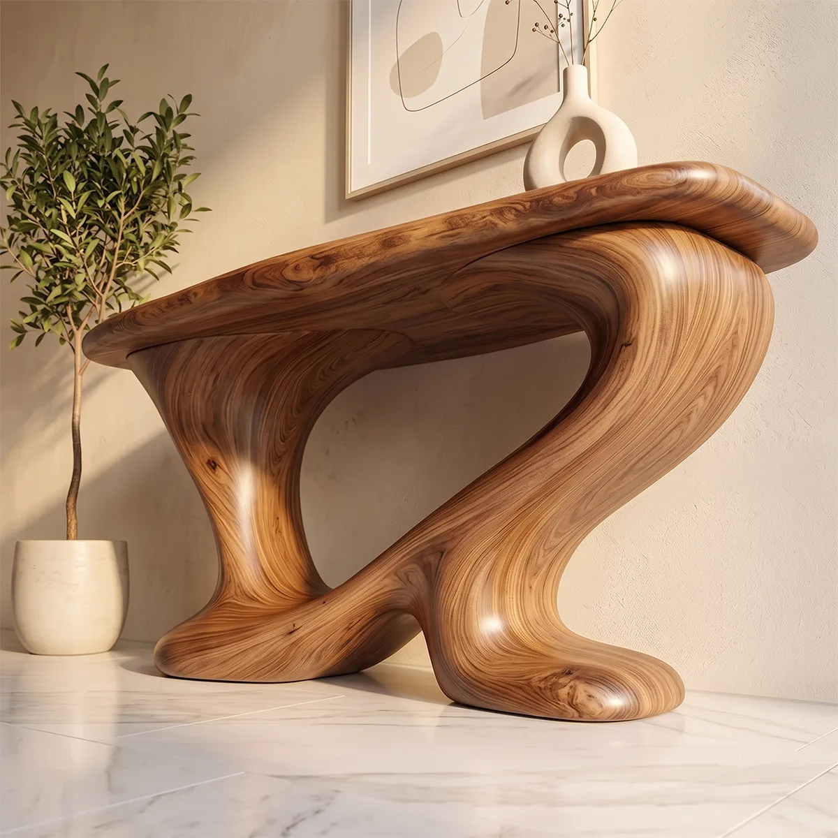 Modern Sculptural Console Table | Contemporary Entryway Hallway Accent Table TH003-1239