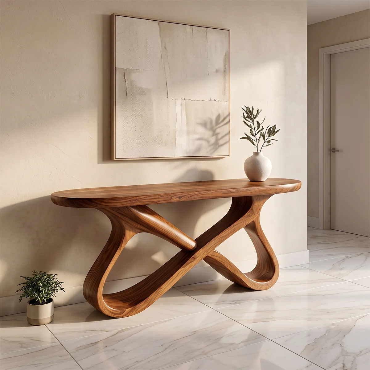 Modern Sculptural Console Table | Artistic Entryway Hallway Accent Table TH003-2047